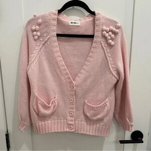 M-Ni Kawaii Japan Cute Pink Knit Cardigan Sweater